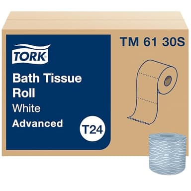 Tork Bath Tissue Roll Advanced 2-ply, Biodegradable 4x3.75", 500 sheets/roll, 48 rolls/case, TM6130S