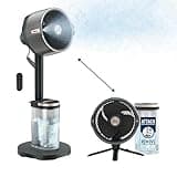 Shark FlexBreeze Pro Mist Fan — Indoor & Outdoor, Integrated Misting, Pedestal to Tabletop, Corded or Cordless, Up to 24-Hr Battery, Oscillating, Charcoal Grey, FA302 (2025 Release)