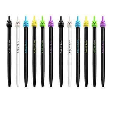 HIPGCC Cute Pens Kawaii Pen Cute Cat Pens 0.5 mm Gel Pens Black Ball Point Pens for School Office Supplies (Cat)