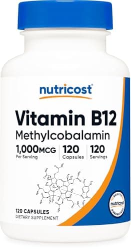 Nutricost Vitamin B12 (Methylcobalamin) 1000mcg, 120 Capsules - Vegetarian, Non-GMO & Gluten Free B12 Supplement