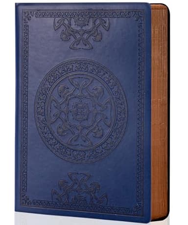 CAGIE Lined Journal for Men Soft Cover Notebook Leather Journals for Writing, 180 Lay Flat Vintage Mens Journal Personal Diary, 5.7'' X 8.3'', Blue