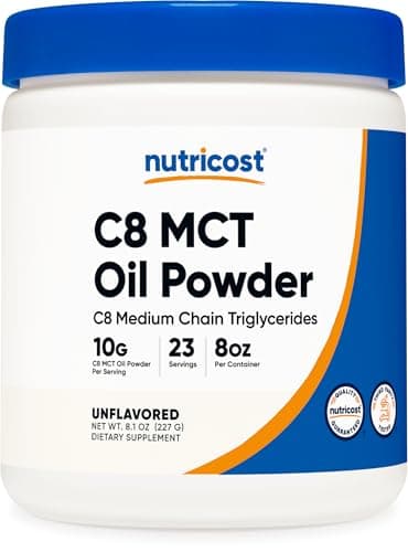 Nutricost C8 MCT Oil Powder 23 Servings (8oz) - 95% C8 MCT Oil Powder