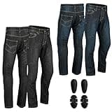 Motorcycle Kevlar Jeans ProtectiveMotorcycle Denim Jeans Pants Reinforced Hip and Knee Safety with CE Removable Armor, (US, Waist Inseam, 30, 34, Regular, Regular, Blue)