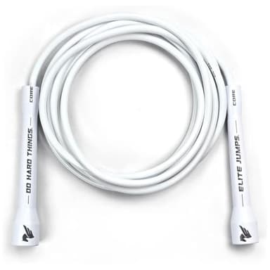 Elite Jumps 6mm PVC Jump Rope – Adjustable All-White Fitness Skipping Rope with Unbreakable Handles & Non-Kinking Cord – Premium Workout Equipment for Men & Women