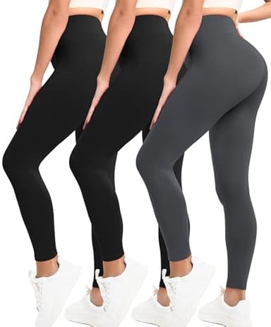Natural Feelings Buttercloud 3 Pack Leggings for Women-High Waisted Buttery Soft Yoga Pants Lounge Everyday Wear