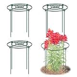 4 Pack Peony Cages and Supports, 11.5" Dx16 H Plant Supports for Outdoor Plants, Heavy Duty Metal Peony Support Cage Flower Support Rings, Plant Support Ring for Rose Tomato Hydrangea Strawberry