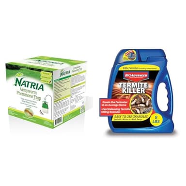 NATRIA Armyworm Pheromone Trap, Ready-to-Use, (1-Pack) with BioAdvanced Termite Killer Granules for Insects, Granules, 9 lb
