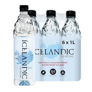 Icelandic Glacial Natural Spring Alkaline Water, 1L / 33.81 Fl Oz (Pack of 6)