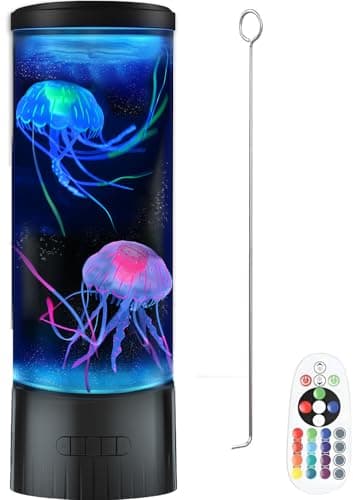 CALOVER Large Jellyfish Lamp Gifts for Kids Adults Electric Fantasy Tank Aquarium Night Mood Light for Birthday Holiday Home Christmas Decoration Relaxion