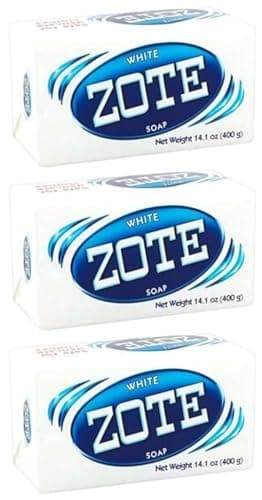 (PACK OF 3 BARS) Zote WHITE Laundry Bar Soap, with Even MORE Whitening Power & Satin Remover. Light Fresh Scent! Safe for delicate clothes! (3 Bars, 14.1oz Each Bar)