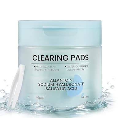 Salicylic Acid Pads-Gentle Pore Reducing, Soothing Skin Care Salicylic Acid Toner Pads, Oil Control and Exfoliation Deep Cleaning Facial Cleansing Wipes, Suitable for All Skin Types, 70 Count