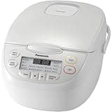 Panasonic 5 Cup (Uncooked) Rice Cooker with Pre-Programmed Cooking Options for Brown Rice, White Rice, and Porridge or Soup - 1.0 Liter - SR-CN108 (White)