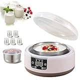 Probiotic Yogurt Maker, 1.2 Quart Fully Automatic Yogurt Maker Machine, Yogurt Maker with Temp & Time Control, Yogurt Maker with 5 Glass Jars for Homemade Greek, Vegan Yogurt (With 5 Glasses)