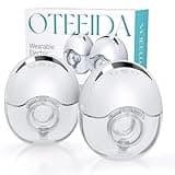 Hands Free Breast Pump Wearable MY-375 - Strong Suction, Low Noise, Wearable Breastfeeding Pump with 4 Mode &12 Levels, Portable Electric Breast Pump 24mm - 17/19/21/Insert/Flange, 2 Pack (White)