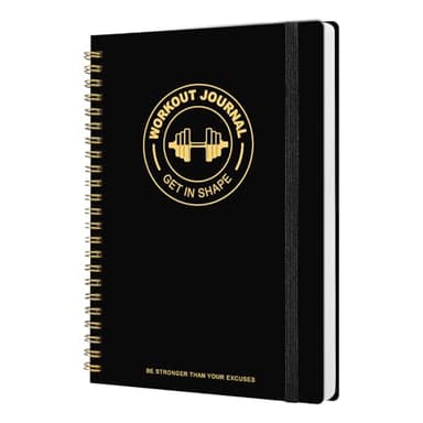 Thboxes Workout & Fitness Journal for Woman Man，8.5" x 6" Daily Exercise Log Notebook Personal Health Meal Planner for Weight Loss Gym Muscle Gain Workout Notepad Essentials Wellness Log, Black