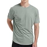 netdraw Men's Ultra Soft Bamboo Viscose T-Shirt Curve Hem Lightweight Cooling Short Sleeve Casual Basic Tee Shirt (Sage, Large)