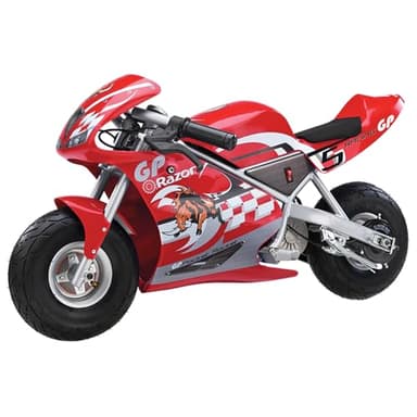 Razor Pocket Rocket Bike Electric Ride-On for Teens Ages 13+, 170 lb Max Weight, Red – 250W Motor, Up to 15 Mph, 30-Min Run Time,10” Pneumatic Tires-Ride On Motorcycle Bike for Young and Teen Riders