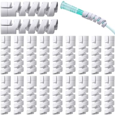 Winsyison 20pcs Oxygen Tubing Support Crimp Straighteners, Cannula Straightener Accessories for Oxygen Concentrator, Retractable Reels Support Supplies for Nasal Cannula Hose Tubing- White