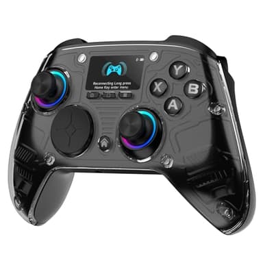 AOC PC Controller — Interactive Screen Wireless Controller Compatible with PC/Switch/Switch 2/iOS/Android, Hall Effect Joystick & Triggers, RGB Lighting, Adjustable Vibration/Turbo, 1000mAh Battery(Black)