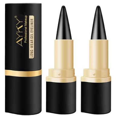AYKY Long Wear Gel Eyeliner, Tattoo Pencil Liner Waterproof Smudge Proof Gel Eyeliner for Mature Women, Professional Make-Up Silver Gray Brown Black Gel Eye Liner Pencils for Older Women (#04)