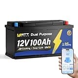 Wattcycle 12V 100Ah Dual Purpose Marine Cranking LiFePO4 Lithium Battery Bluetooth 1200CCA / 1500MCA, Starting Lithium Batterys with Self-Heating, Built-in 200A BMS, Perfect for Trolling Motor, Boat