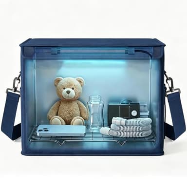 ZETAWALE UV Light Sanitizer Box Foldable Large Cleaner and Sanitizing Machine with Timer UVC Light Sanitization Bag Household for Cell Phone,Earphones,Plush Toys,Towels,Keys,Brushes and Combs（36L）