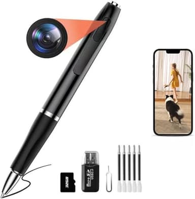 ohatan Mini Video Camera,32GB Hidden Camera Spy Camera，1080P Portable Mini Nanny Video Surveillance Camera Suitable for Home, Office, and Meeting Recording【Supports 256GB SD Card】