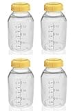 Medela Breast Milk Collection Storage Feeding Bottle w/Lid 5 Oz/ 150 Ml X4