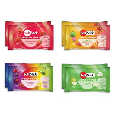 SaltStick Energy Gummies with Electrolytes, Variety Pack, Easy to Chew Electrolyte Gummy, Energy Chews that Taste Great. 10 Packs, 80 Gummies