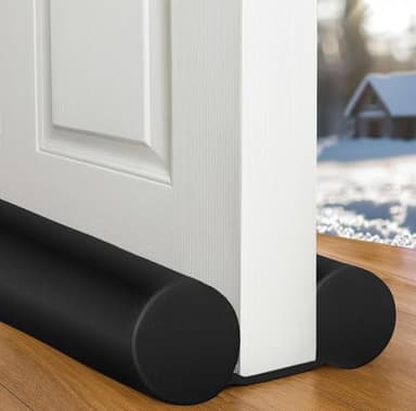 MAXTID Under Door Draft Stopper for Bottom of Doors 38" Black Door Blocker Noise ReducerLight Cold Air Guard Breeze Sound Proof Door Sweep Weather Stripping Door Seal Insulation Strip Gap Filler