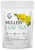 Mullein Leaf Tea Bags - Lungs Cleanse and Respiratory Support, Herbal Teas, Caffeine Free, 40 Tea Bags
