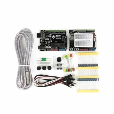 DFRobot Basic Electronics Starter Kit for Beginners - with UNO R3 Board, Compatible with Arduino IDE, 83 Labeled Components & 12 Step-by-Step Tutorials - Frustration-Free for College STEM
