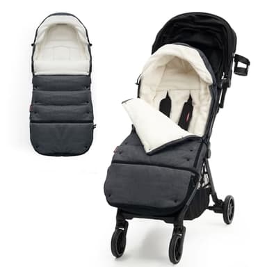 Momcozy Stroller Footmuff Universal | Easily Attaches to Most Strollers | Ultra-Plush,Weather-Proof Stroller Sleeping Bag | Deluxe Warm Stroller Bunting Bag | Extendable Cover Winter | Adjust-Buckle