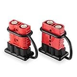 Mofun 2-4 Gauge Battery Quick Connect Disconnect Electrical Plug Kit 175 Amps Wire Harness Plug for Winch Trailer, 2 Pack, Red