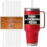 Straws for Yeti Cup 42OZ, Replacement Straw for Yeti Rambler 42 OZ Tumbler Accessories, Reusable, Hard Plastic,Tritan, Food Safe, BPA Free,Clear,6 Pack