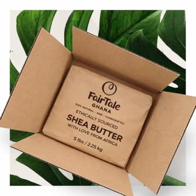 FairTale GHANA Raw African Shea Butter 5 lb | 2.25 kg - Premium Bulk, 100% Natural Unrefined, Handcrafted from Ghana