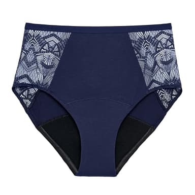 Thinx Ultra-Soft Period Underwear, Hi-Waist Leakproof Underwear for Women, Holds Up to 12 Regular Tampons, Period Panties, Reusable, Comfortable, & Flexible, Spicy with Lace, 3X