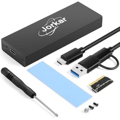 Jorkar External USB-C 3.2 SSD Enclosure for MacBook Air/Pro 12+16 PIN SSDs, Hard Drive Reader for A1466 A1465 A1502 A1398 SSDs mid 2013-2017, Portable Mac SSD to USB C Adapter Case
