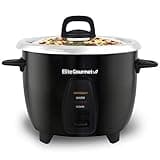 Elite Gourmet ERC2010B Electric Rice Cooker with Stainless Steel Inner Pot Makes Soups, Stews, Porridge's, Grains and Cereals, 10 cups cooked (5 Cups uncooked), Black