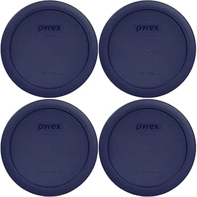 Pyrex 7201-PC 4 Cup Blue Food Storage Replacement Lid (4-Pack) - Made in USA