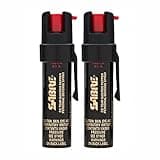 SABRE Advanced Pepper Spray for Self Defense, 3-in-1 Formula with Maximum Strength Pepper Spray, CS Military Tear Gas, UV Marking Dye, Fast Access Easy Carry Belt Clip, 35 Bursts, 0.67 fl oz, 2 Pack
