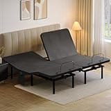 koorlian Adjustable Bed Frame Split King with 5 Height Options, High Thrust Quiet Motors, A&C USB Ports, Independent Head & Foot Incline, 10 Minutes Tool-Free Easy Assembly, Wireless Remote Control