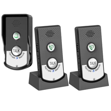 2 Way Wireless Doorbell Intercom Indoor Outdoor, 3280ft Long Range Door Intercoms System for Home with Waterproof Cover Rechargeable Battery 38 Ringtones 3 Adjustable Volume （3 Pack）