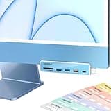 TWOPAN USB C Hub Multiport Adapter for iMac, 6 in 1 USB C to USB Adapter iMac 2024/2023/2021 iMac M4/M3/M1, USB Port Hub with USB 3.0 Ports, SD, MicroSD Card Readers & 7 Color Panels