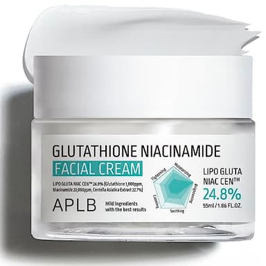 APLB Glutathione Niacinamide Facial Cream | LIPO GLUTA NIAC CEN™ 24.8% 1.86 FL.OZ/Korean Skincare, Deep hydration, Niacinamide, Improve skin elasticity, Improve skin texture