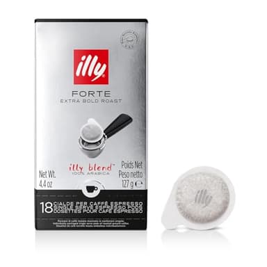 illy E.S.E. Coffee - Single-Serve Coffee Capsules & Pods - Forte Extra Dark Roast - Notes Of Dark Chocolate - For E.S.E Machines - Extraordinary Aroma & Body – 18 Count