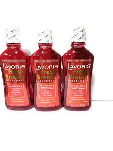 Original Cinnamon Lavoris Fresh Breath Mouthwash - 3 Pack of 16.9 oz Bottles