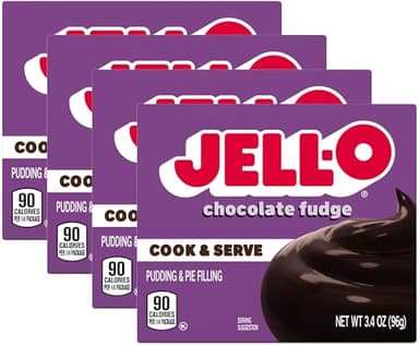 Jell-O Chocolate Fudge Cook & Serve Pudding & Pie Filling 3.4-Oz (Pack of 4)