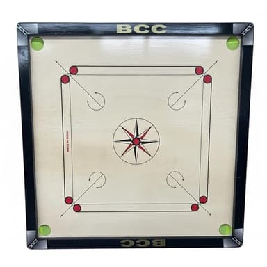 Carrom Board with Coins, Striker & Bori Powder Smooth Surface, Professional Quality Wood Frame Sealed Pockets Water-Resistant (Black 32 Inches)