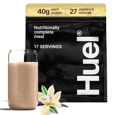 Huel Black Edition | Vanilla 40g Vegan Protein Powder | Nutritionally Complete Meal Replacement | 27 Vitamins and Minerals, Gluten Free | 17 Servings
